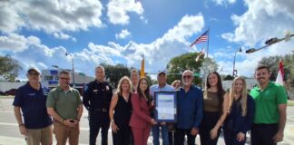 Park Street in front of Miami Springs Police Department officially named Ofcr. Donald E. Mazzone Way